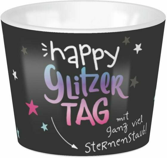 Eierbecher "Happy Glitzertag" schwarz