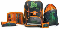 SPIRIT Schultaschenset ”Smart - T-Rex ” 5 Teile schwarz/orange