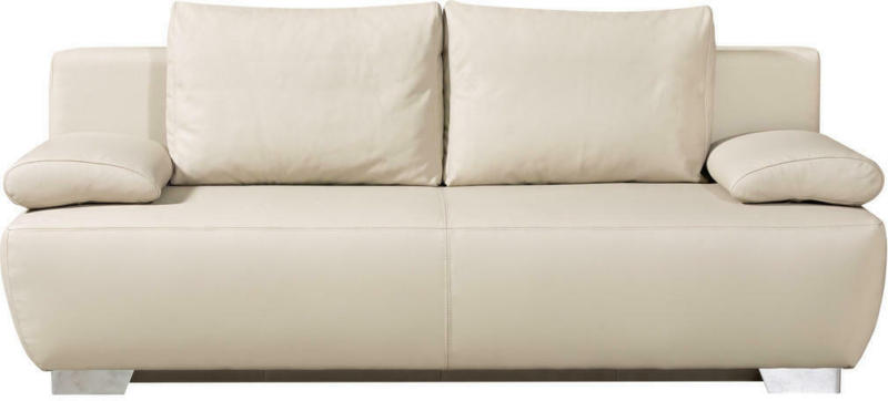 Schlafsofa in Leder Beige