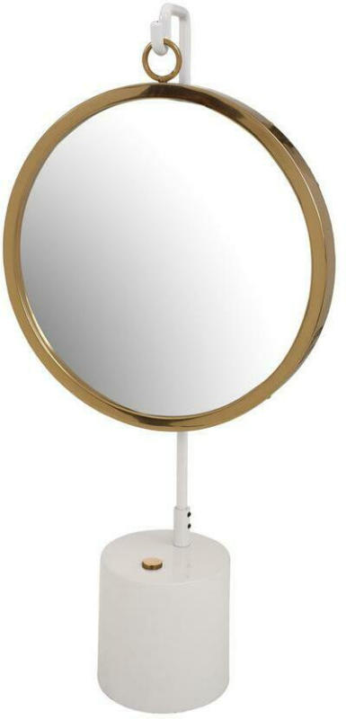 Tischspiegel Eleganca Weiß/Gold H: 65 cm