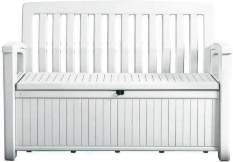 Gartenbank Kunststoff 2-Sitzer Patio Bench White mit Truhe
