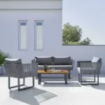 mömax Loungegarnitur 'Hanna' inkl. Auflagen & Kissen, grau