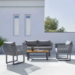 Loungegarnitur 'Hanna' inkl. Auflagen & Kissen, grau