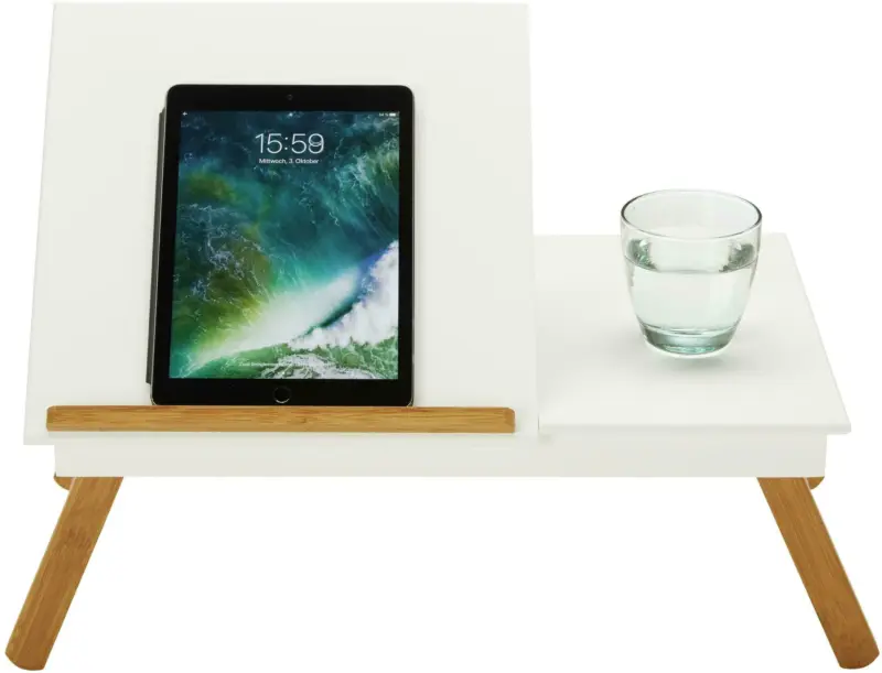 Laptoptisch in Weiß/Naturfarben