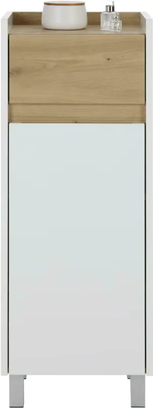 Unterschrank in Weiß/Eichefarben