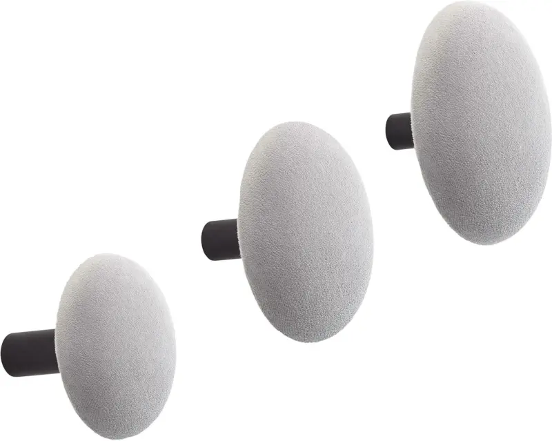 Haken Pamilla in Dunkelgrau, 3er Set