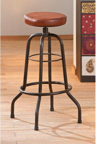 Barhocker Longo Ledersitz braun