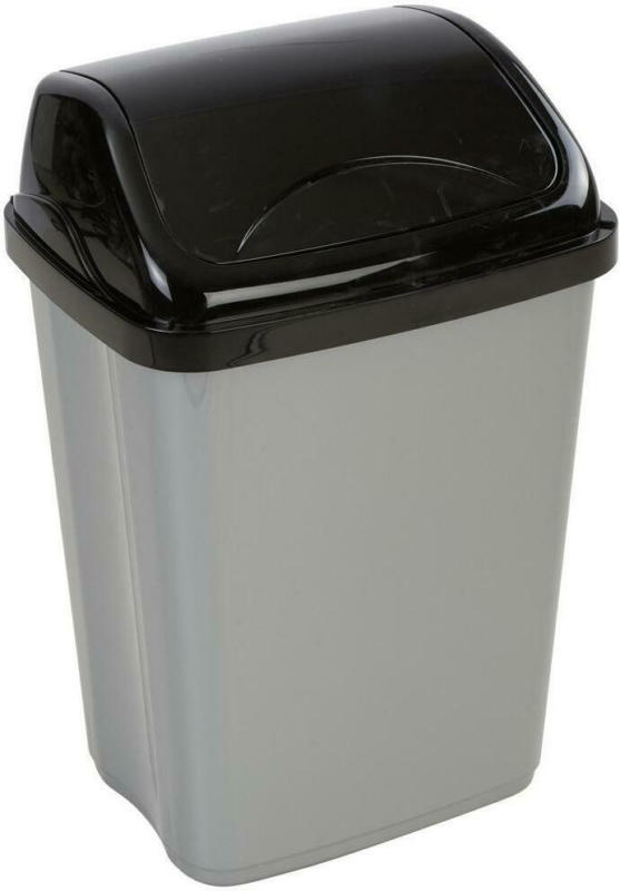 Schwingdeckeleimer Julien 26 L Kunststoff Grau/Schwarz