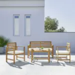 mömax Loungegarnitur 'Mico' aus Akazie inkl. Auflagen & Kissen