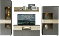 Wohnwand 'Como' , Grau, Eiche