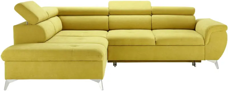 Wohnlandschaft in Gelb mit Bettfunktion