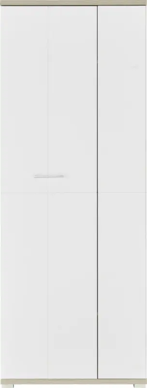 Garderobenschrank in Weiß/Silbereiche