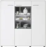 mömax Highboard in Weiß/Hellgrau