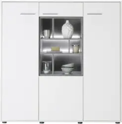 Highboard in Wei&szlig;/Hellgrau