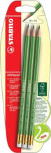 PAGRO DISKONT STABILO Umweltfreundlicher Bleistift mit Radiergummi "GREENgraph" Härtegrad HB 3er Pack
