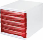 PAGRO DISKONT HELIT Schubladenbox mit 5 Fächern rot