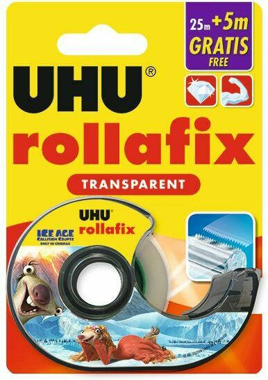 UHU Abroller ”Rollafix” inkl. Nachfüllung transparent 25m + 5 m