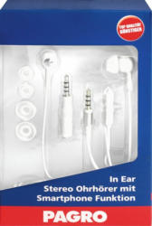 PAGRO In Ear Stereo-Ohrhörer mit Handy-Funktion weiß