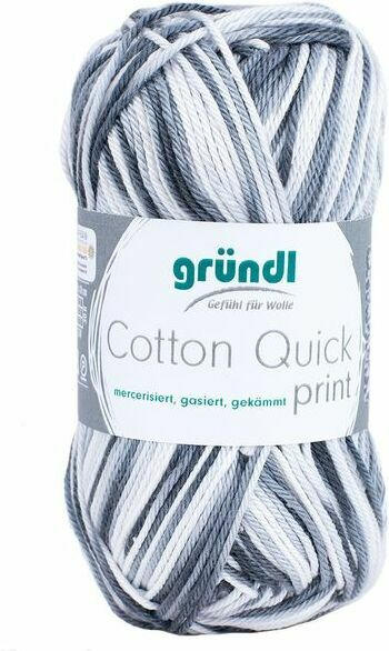 GRÜNDL Strickgarn ”Cotton Quick print” schwarz/grau