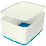 PAGRO DISKONT LEITZ ”My Box” Aufbewahrungsbox mit Deckel 18 Liter weiß/blau