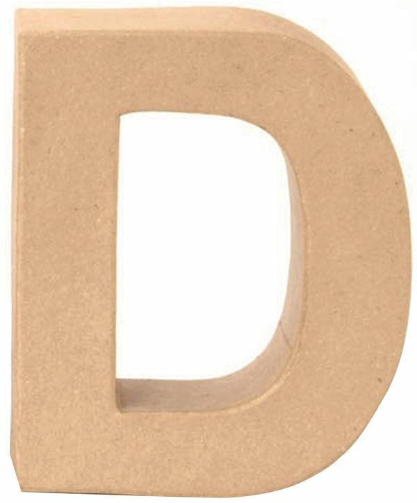 Papp-Buchstabe ”D” 17,5 cm natur