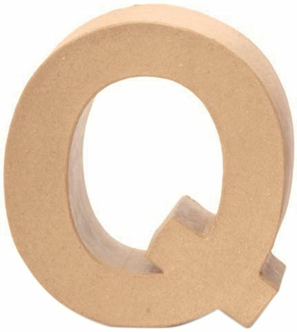 Papp-Buchstabe ”Q” 17,5 cm natur