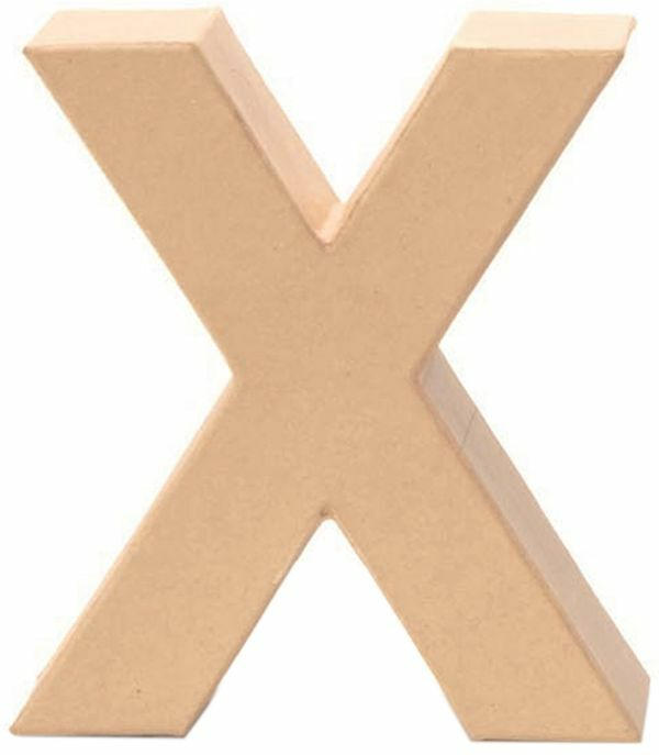 Papp-Buchstabe ”X” 17,5 cm natur