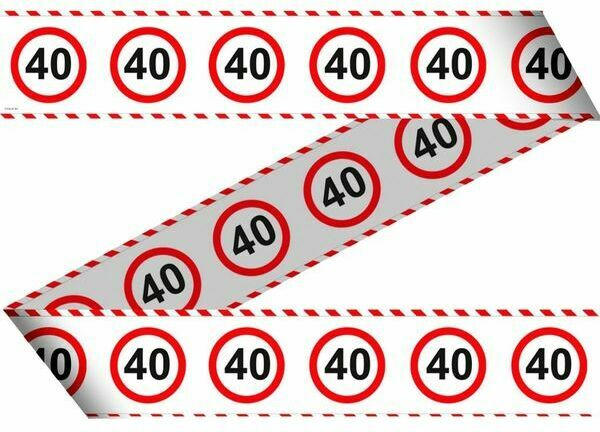 FOLAT Absperrband ”Verkehrsschild - 40” 7,5 cm x 15 m