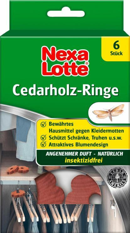 NEXA LOTTE Zedernholz-Ringe gegen Motten 6 Stück