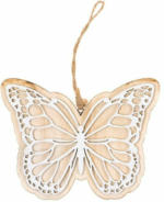 PAGRO DISKONT Hängedeko ”Schmetterling” 16 cm braun/weiß