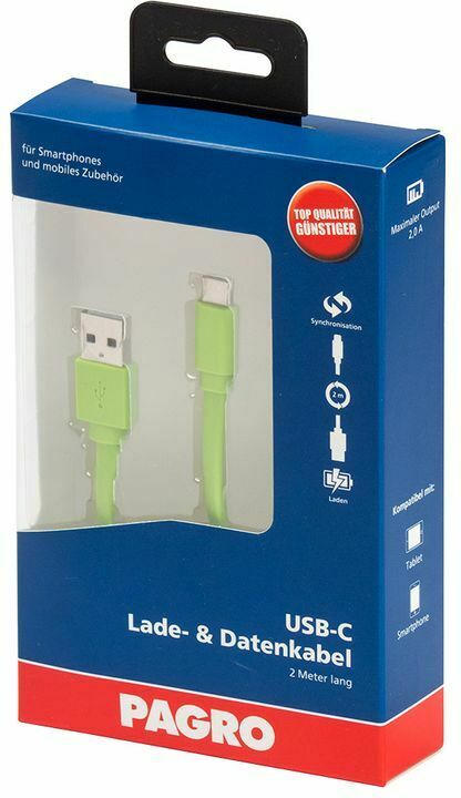 PAGRO Lade & Datenkabel USB-C 2 m hellgrün