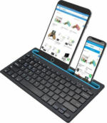 PAGRO DISKONT Drahtlose Tastatur mit Ständerfunktion schwarz