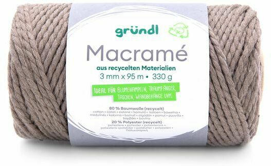 GrÜNDL Macramé-Garn 3 mm x 95 m dunkelbeige