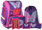 PAGRO DISKONT SPIRIT Schultaschenset ”Smart - Schmetterling” 5 Teile violett/rosa