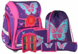 SPIRIT Schultaschenset ”Smart - Schmetterling” 5 Teile violett/rosa