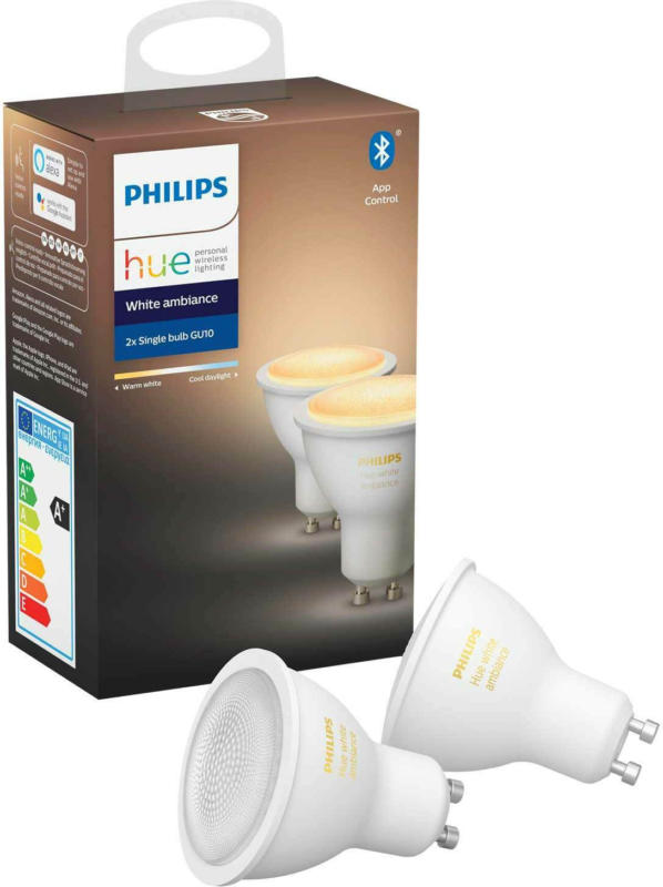 Philips Leuchtmittel GU10 Hue White Ambince 50 W 2er-Set -
