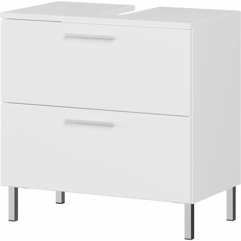 Waschbeckenunterschrank, weiß, Supermatt, 2 Schubladen, 60x60x35 cm