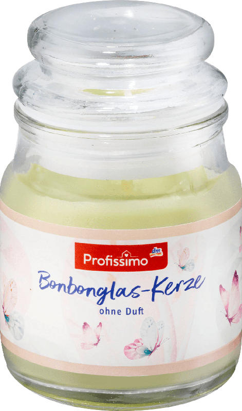 Profissimo Kerze Bonbonglas mini grün/gelb/apricot .