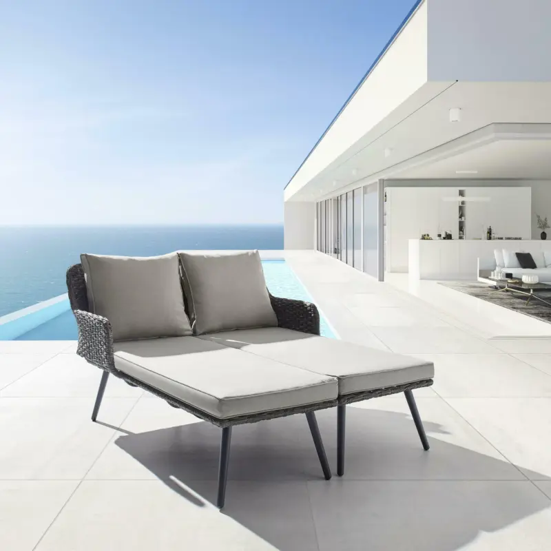 Sonneninsel 'Nico' inkl. Auflagen & Kissen, grau