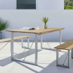 Gartentisch 'Leonor' ca. 180x90cm, aus Akazie, grau