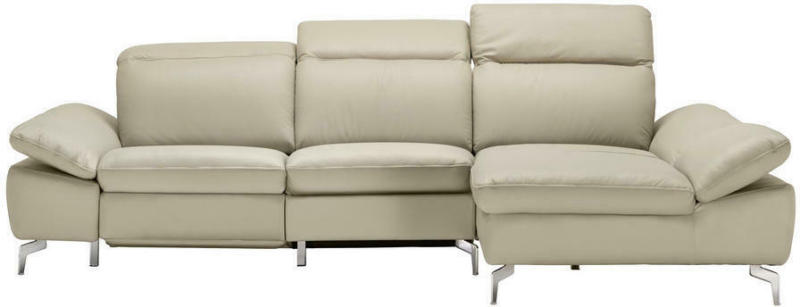 Wohnlandschaft in Textil, Leder Beige