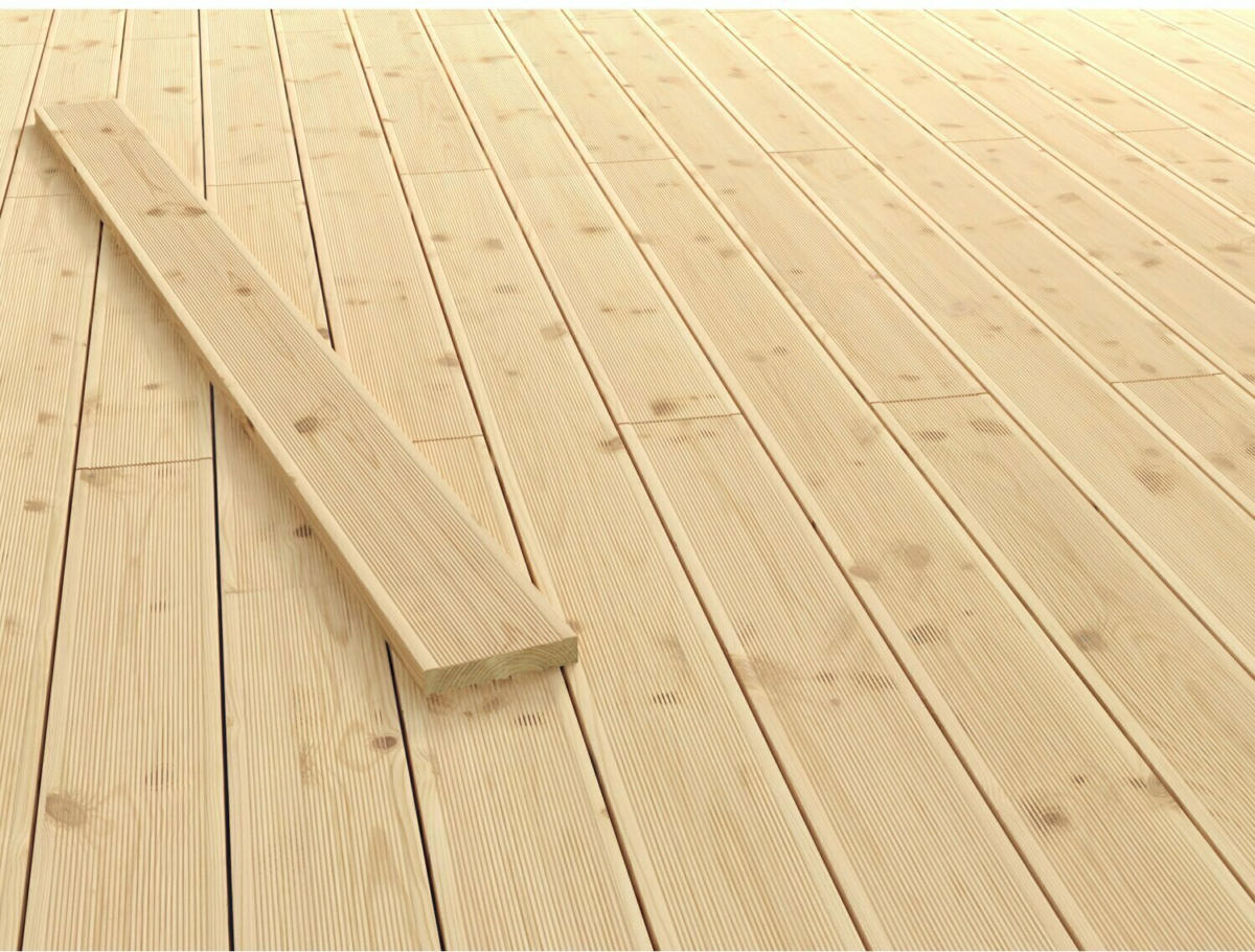 Terrassendielen Douglasie in geriffelt/glatt 2,1 cm x 12 cm x 200 cm ️