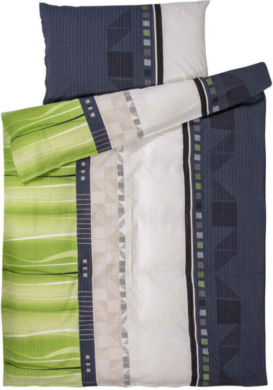 Parure de lit à motif vert et gris - (Prix de la plus petite taille)