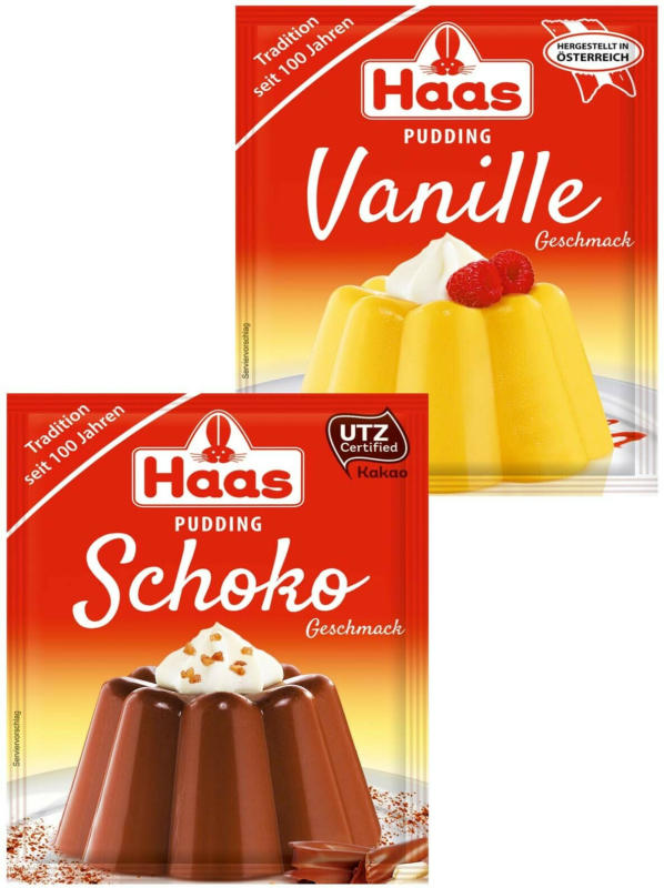 Haas Schoko- oder Vanillepudding