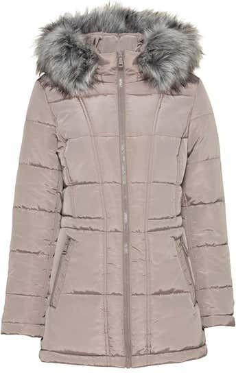 Damen-Steppjacke mit Pelzimitat