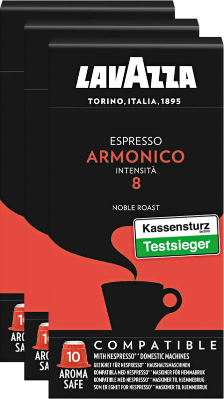 Lavazza Kaffeekapseln Espresso Armonico, kompatibel mit Nespresso®-Maschinen, 3 x 10 Kapseln
