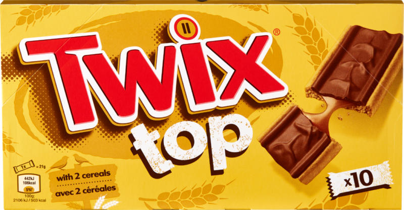 Biscuit Twix Top , 10 x 21 g