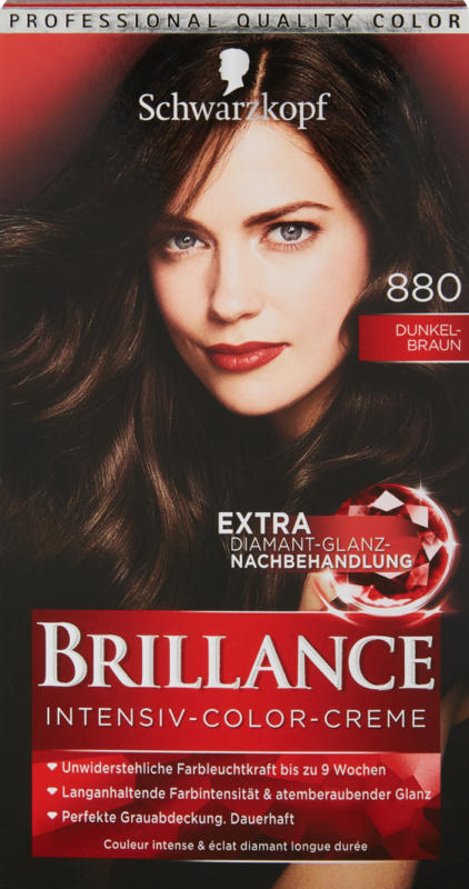 Colorazione permanente intensiva Brillance Schwarzkopf, Castano scuro, 165 ml