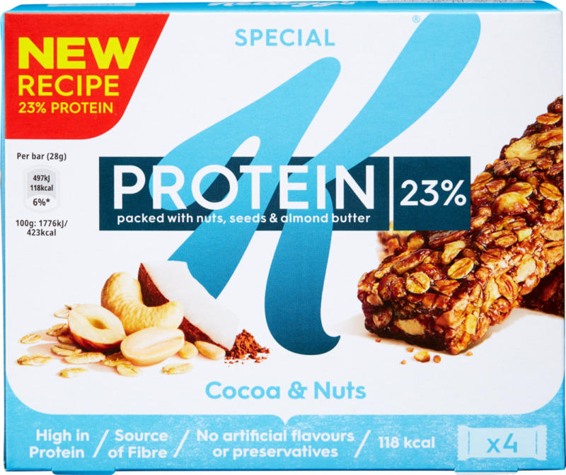 Kellogg's Special K Protein Riegel , Cocoa & Nuts, 4 x 28 g