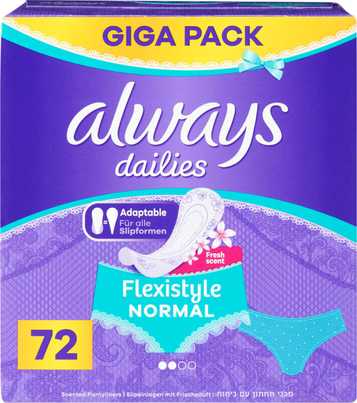 Always Slipeinlage Flexistyle Fresh , Normal, 72 Stück